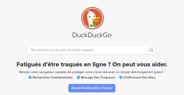 Duck Duck Go - Screenshot du moteur de recherche