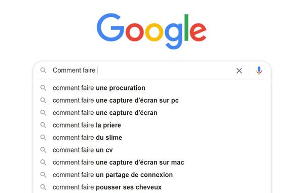 Recherche Google affichant des Google Suggest